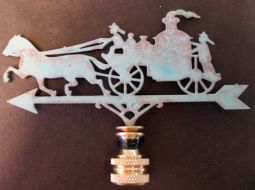 Lamp Finial:  Fire Wagon Weathervane 4x4 inches